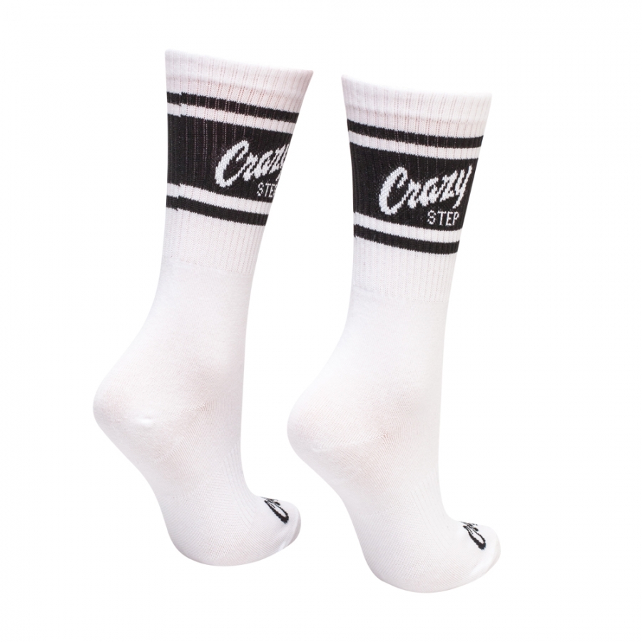 Vysoké športové ponožky biele 